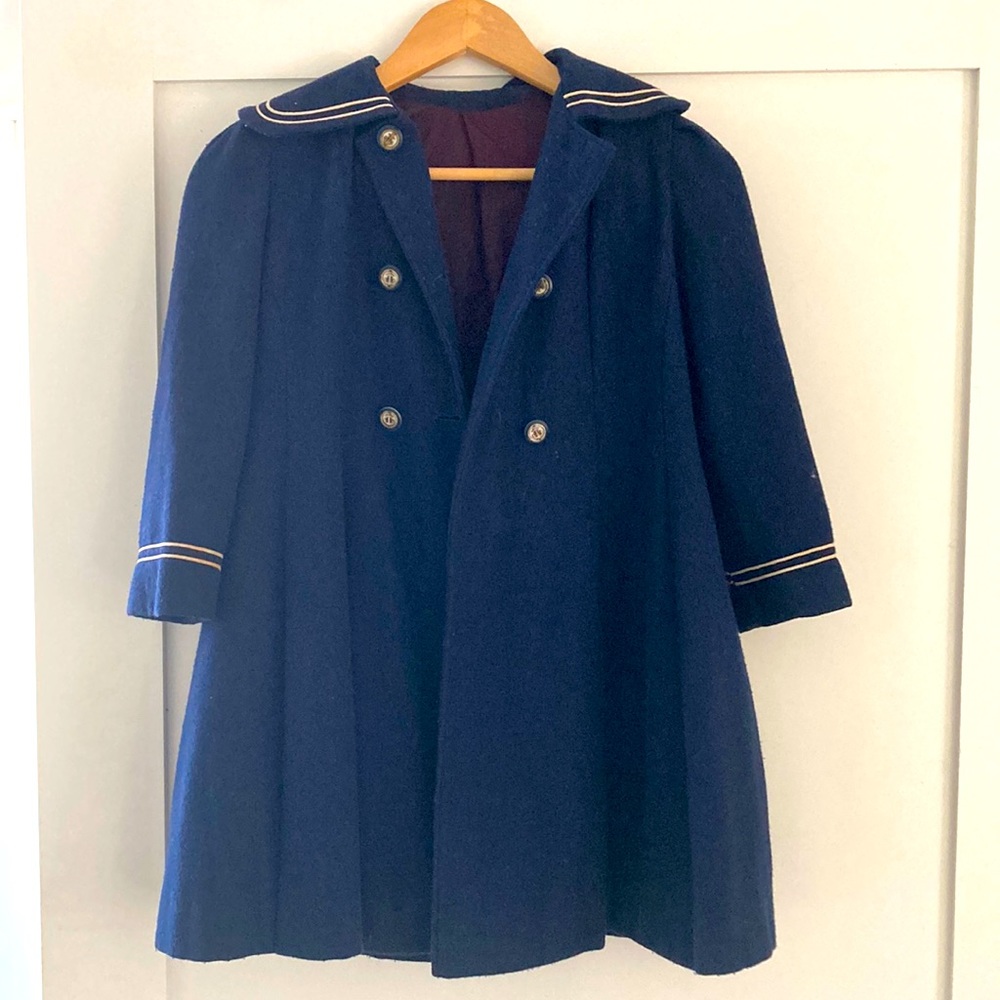 Little Girls Vintage Wool naval style coat size 6.
